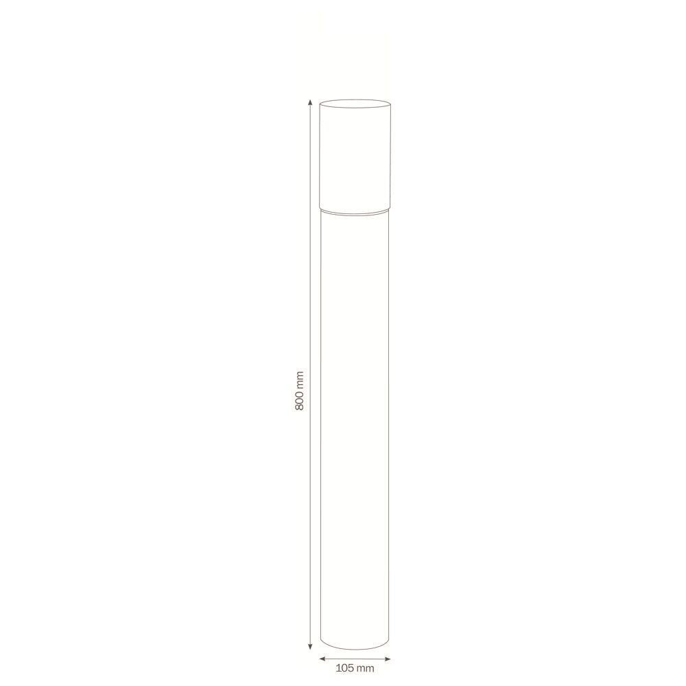 Padverlichting A-344039, roestvrij staal, opaalglas, E27, IP44, 800x105mm