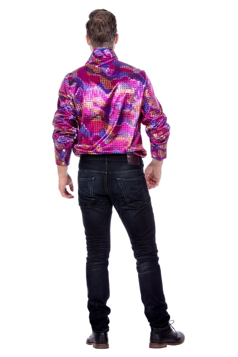 Paarse Blouse Heren Folie Pailletten