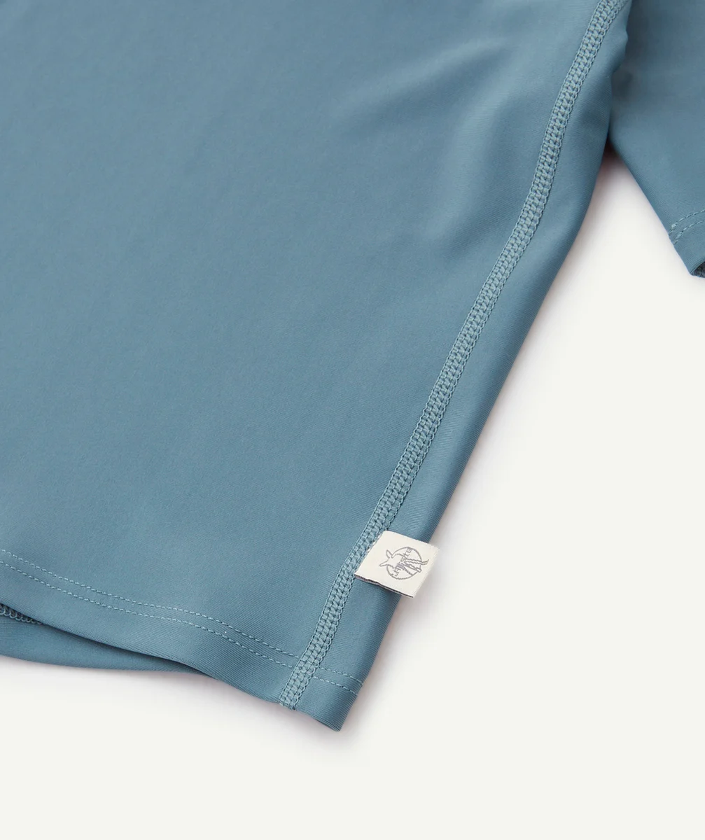 LASSIGT-SHIRT ANTI-UV HELLO BEACH BLEU