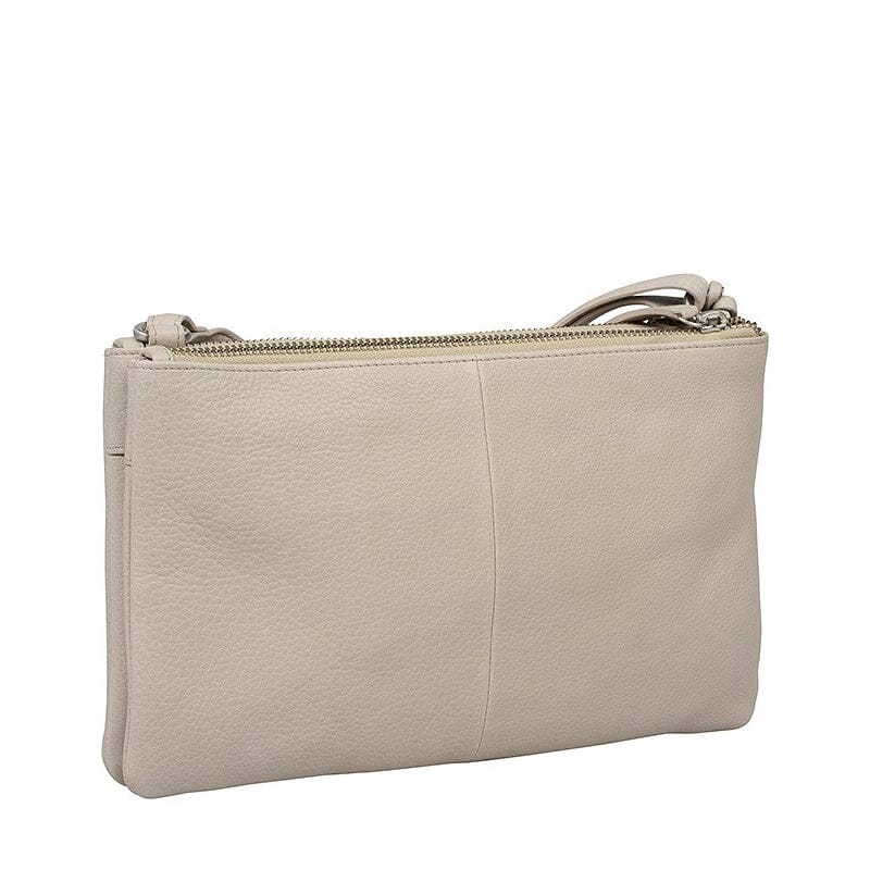 Burkely Soft Skylar Crossbody Bag Double Pocket Zip Grey
