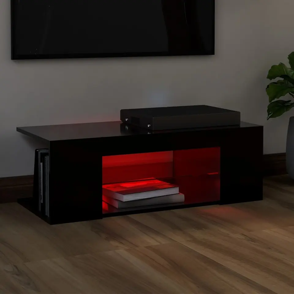 vidaXL - Tv-kast - Zwart - Bewerkt hout