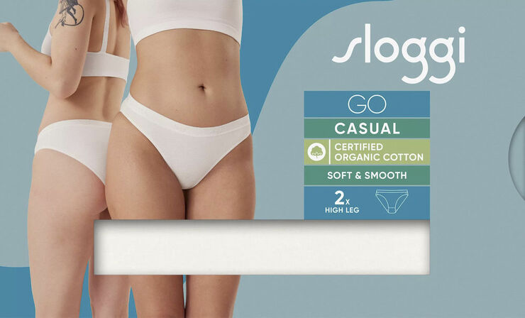 Sloggi sloggi GO Casual High leg 2P Silk white
