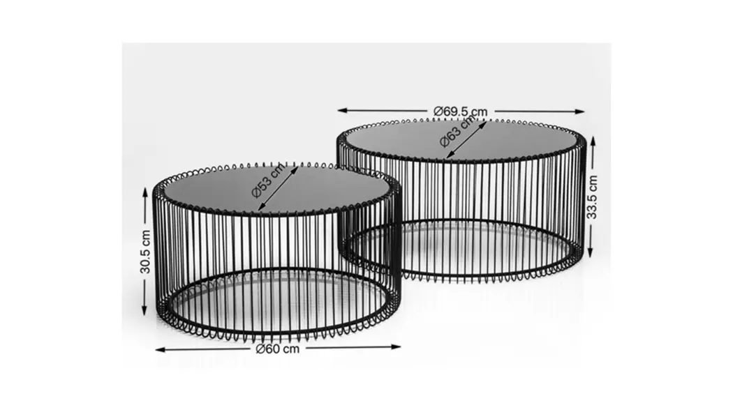 Couchtisch Wire Silber 80898 2er Set