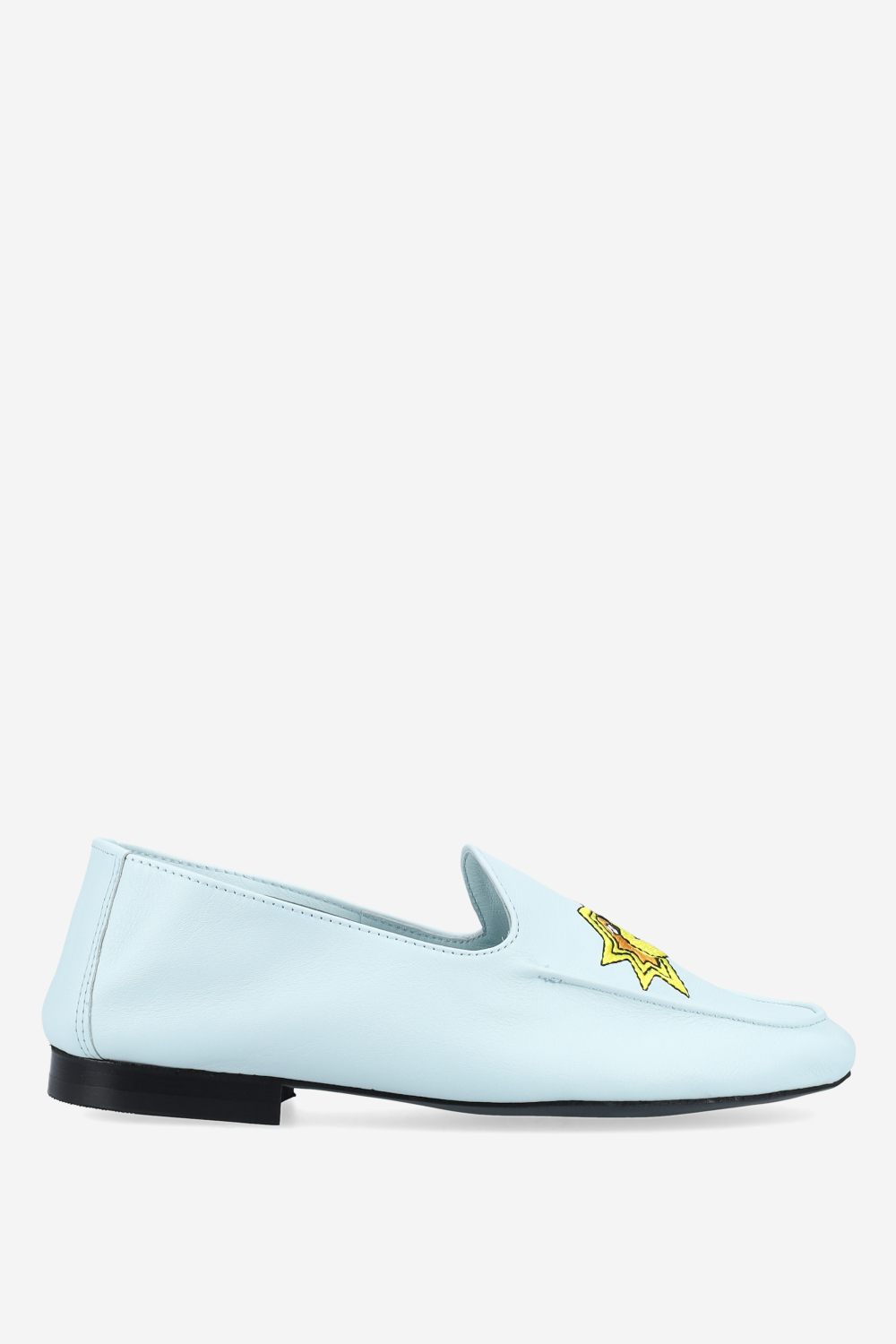 Poppy embroidered leather loafers