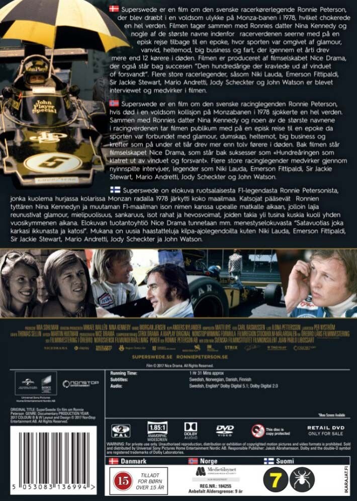 Superswede: En Film Om Ronnie Peterson - DVD