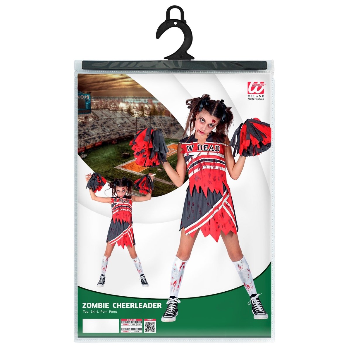 Halloween Jurk Meisje Zombie Cheerleader 3 delig
