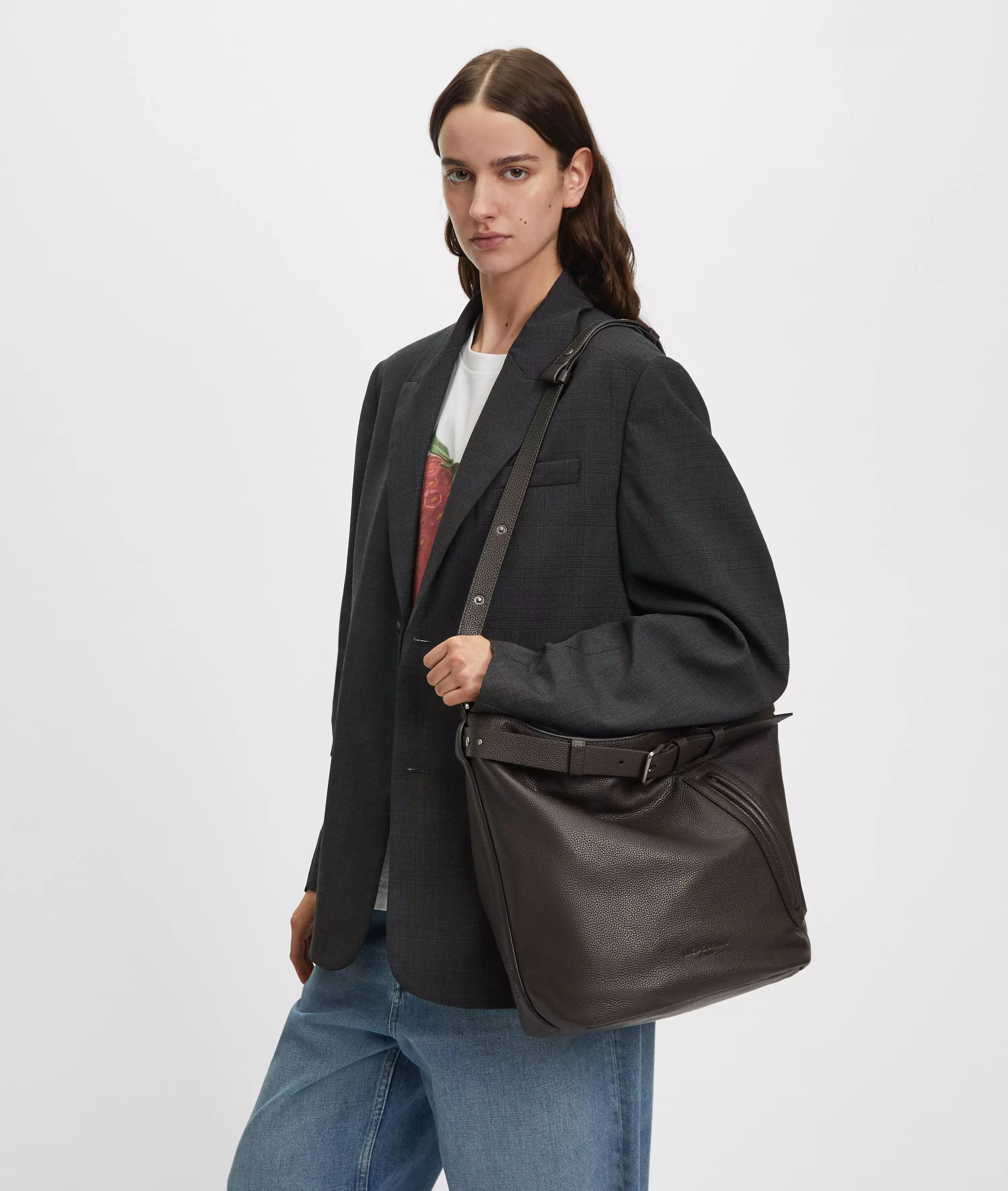 Zita Hobo L Large cowhide leather bag