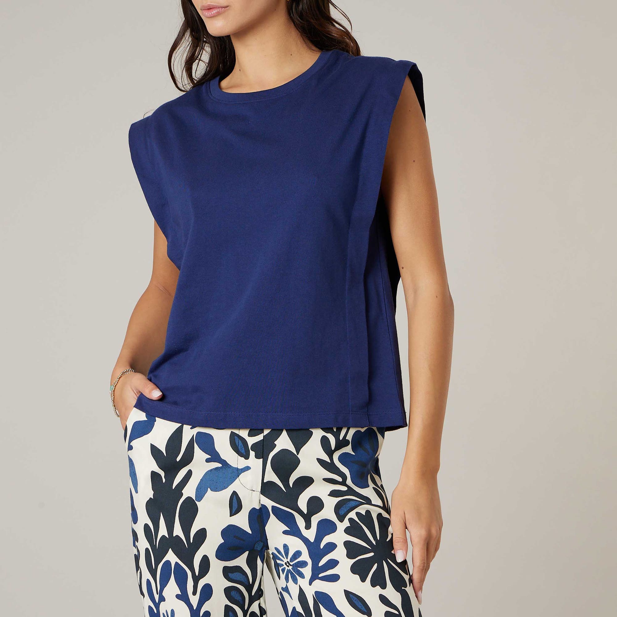 T-shirt Femme bleu marine