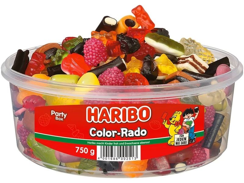 Haribo Int. Gummibonbons Color-Rado 750 g Süsswaren-Mischung mit Lakritz