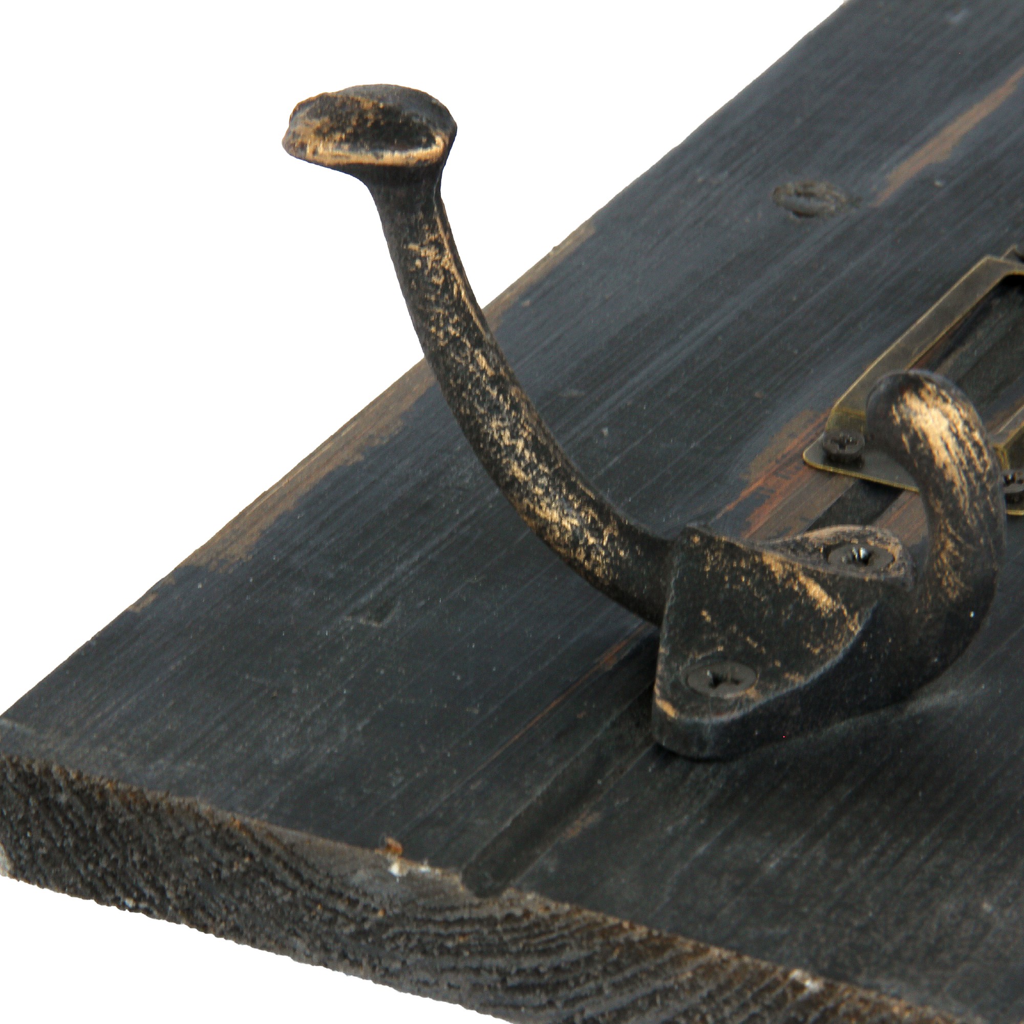 3er Wandhaken, schwarz, T 7 cm, B 40 cm, H 12 cm von fischer's lagerhaus