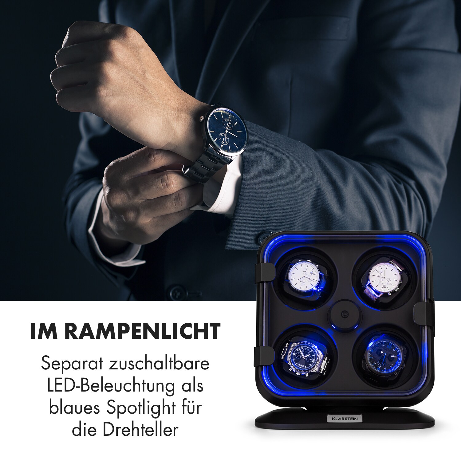 Clover Uhrenbeweger 4 Uhren 3 Rotationen 4 Geschwindigkeiten LED