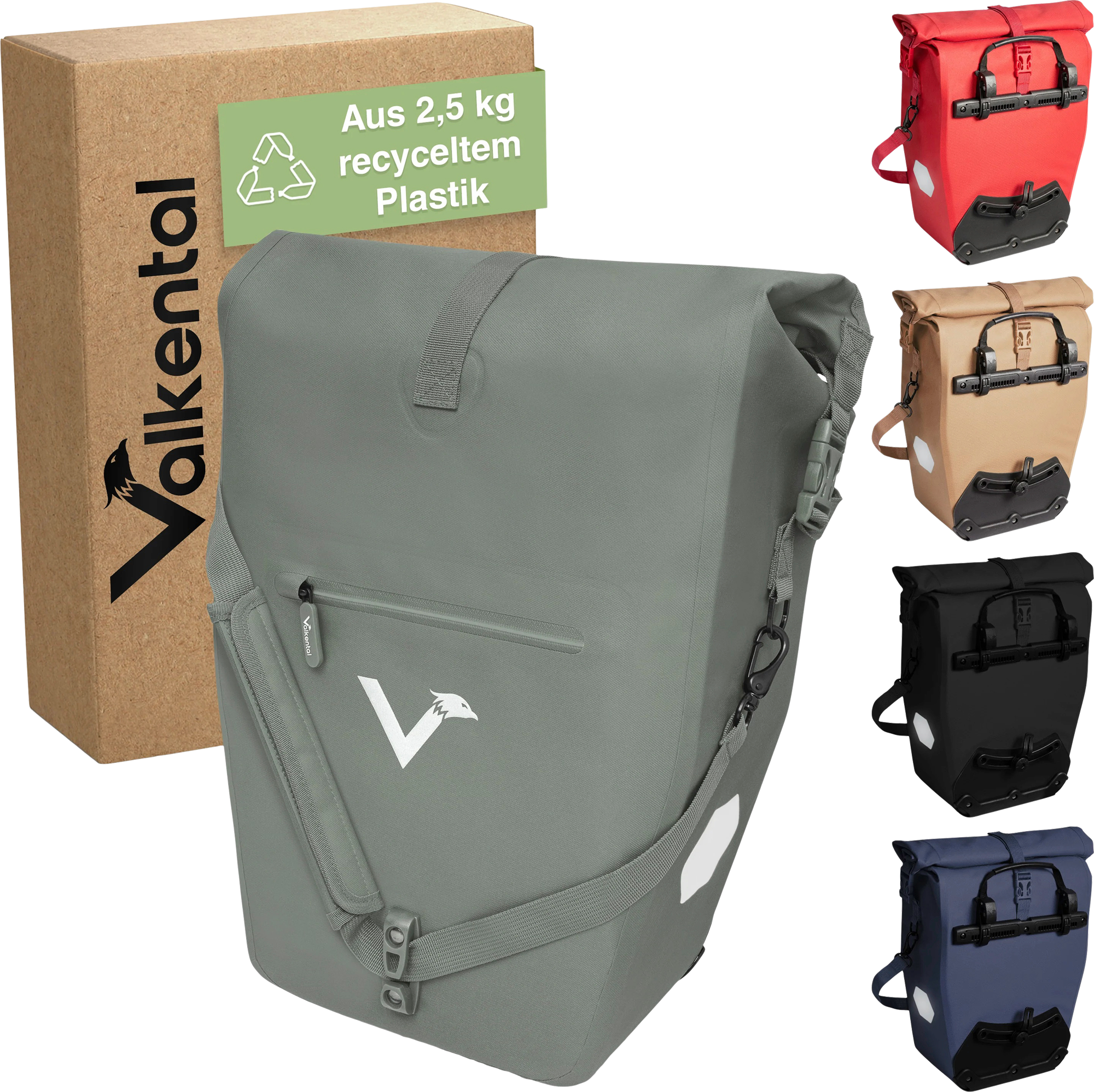 Valkental ValkOcean Gepäckträgertasche 28 Liter grün
