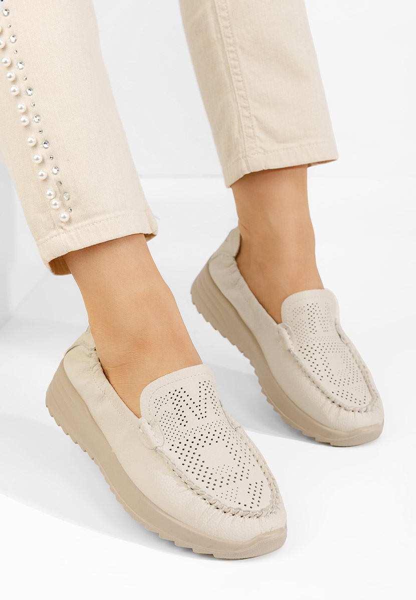Mocassins femme beige Suzy