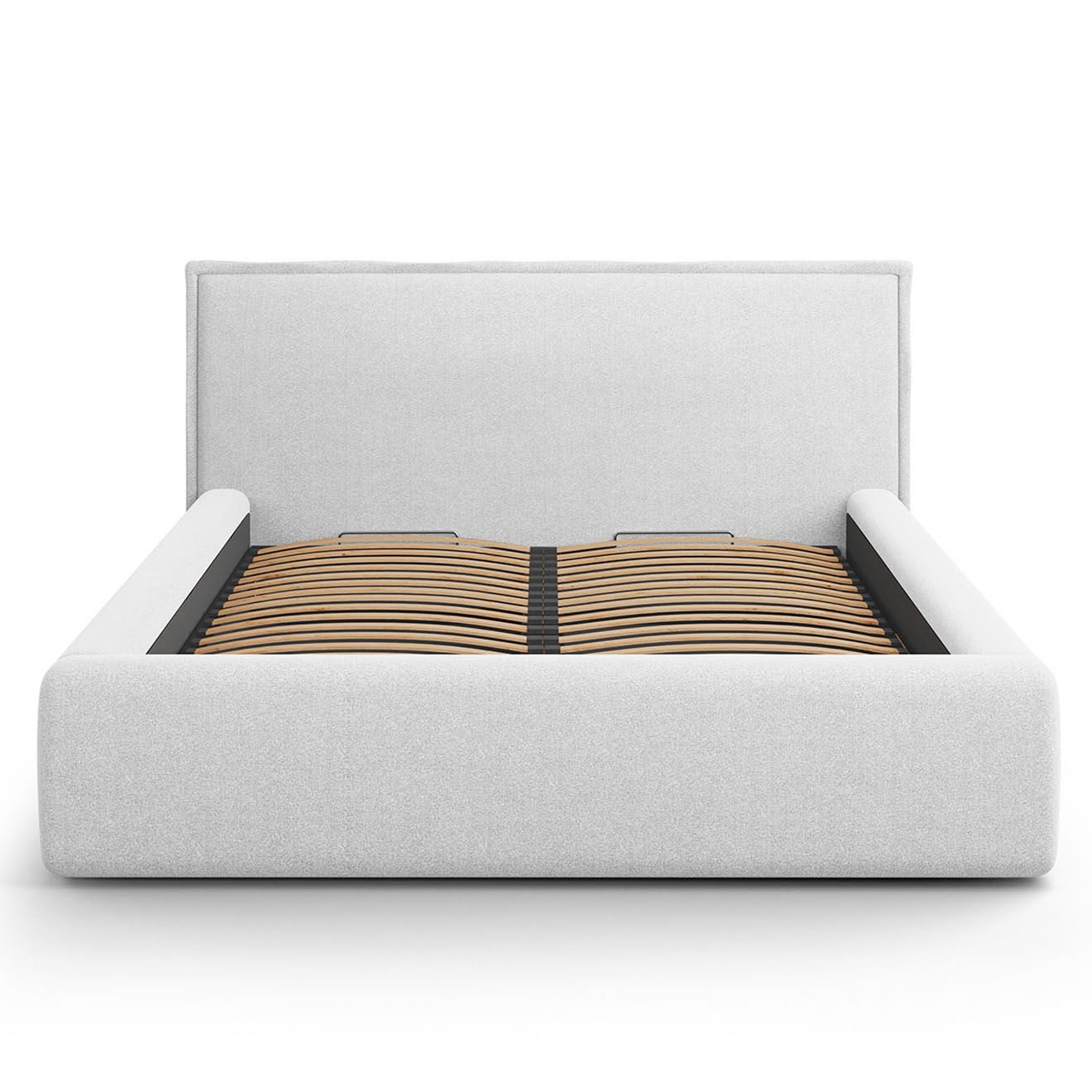 Maison Héritage Lit avec coffre de rangement Tena gris clair froid - 230x185x100 cm