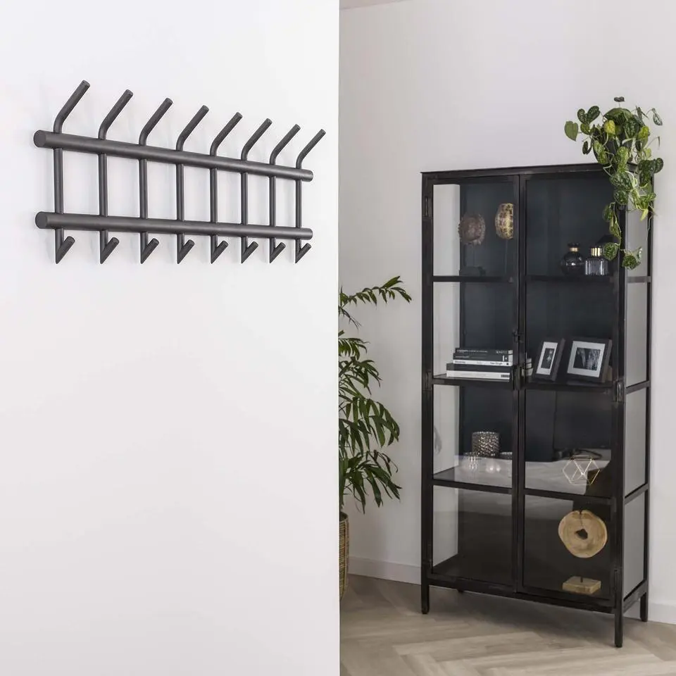 Hoyz - Kapstok Industrieel met 19 Haken - Grijs - Wandkapstok 90cm Breed