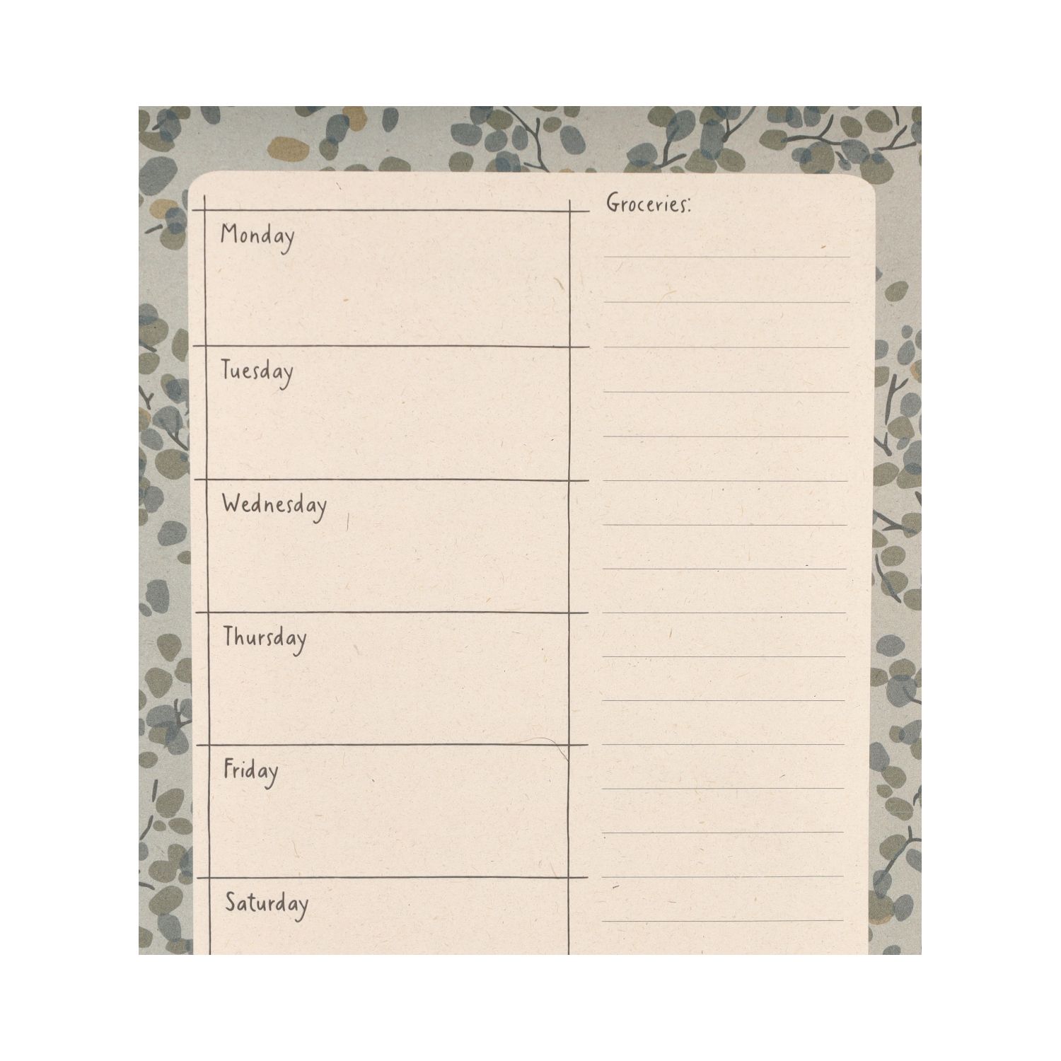 Menuplanner, papier, landschap, A5
