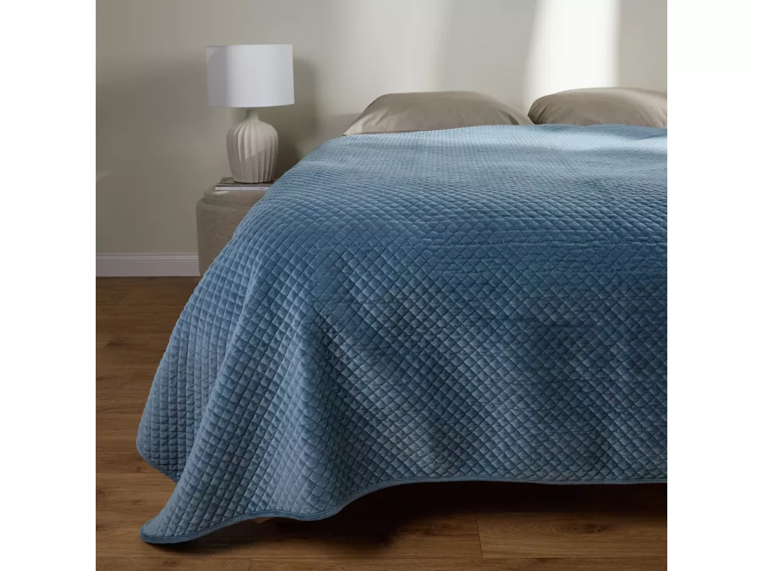 Jeté de lit Élégance Bleu Clair Polyester 200x220