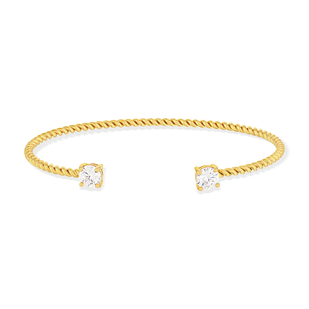 Bracelet plaqué or zirconias 60 mm