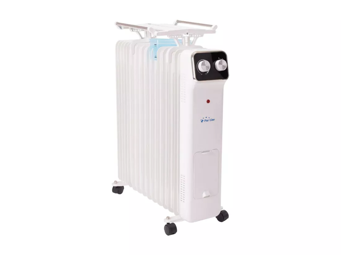 Radiateur d'huile blanc avec réservoir d'humidification