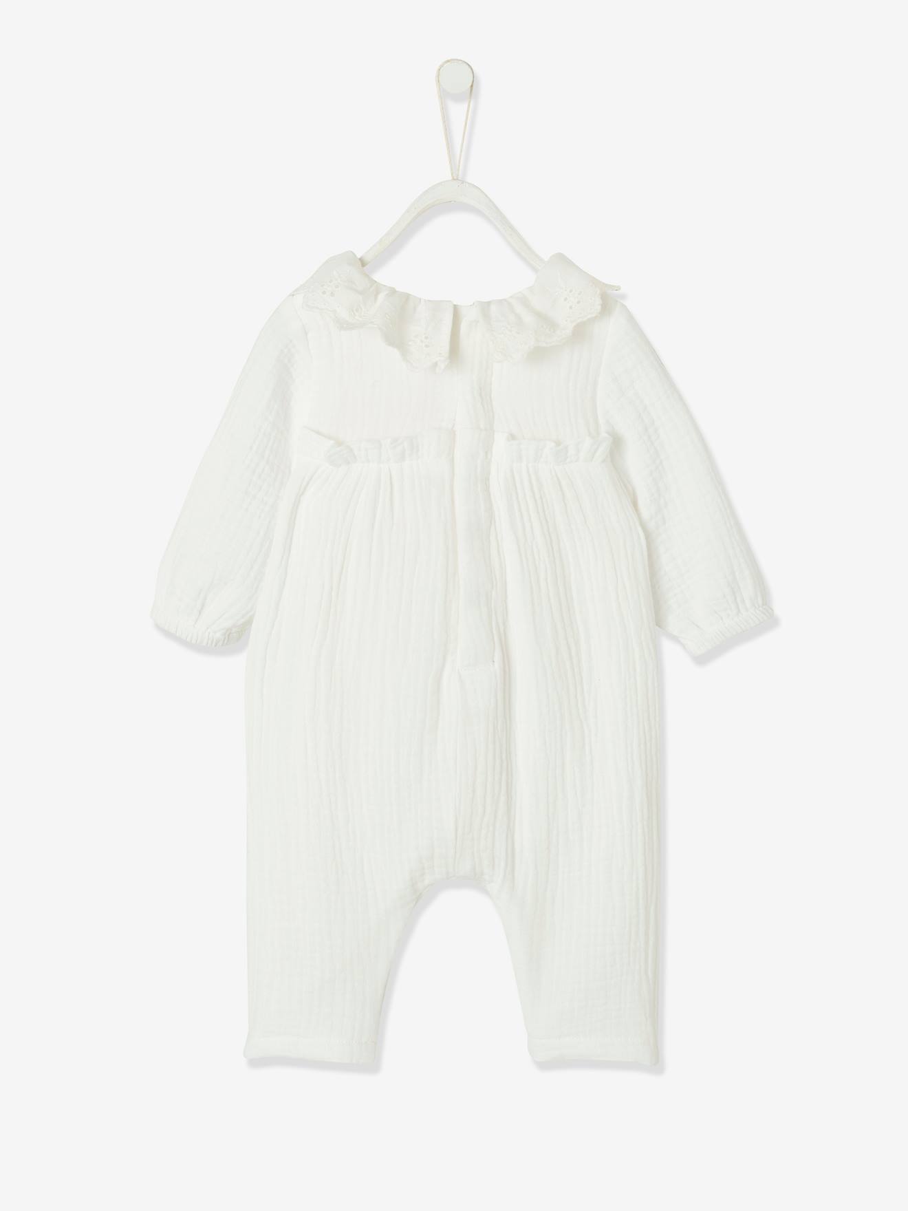 Macacão infantil rosa em chiffon de algodão, cor de maquiagem, com forro.