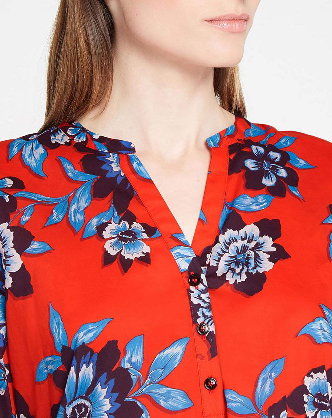 Tommy Hilfiger Blouse voile imprimé floral rouge
