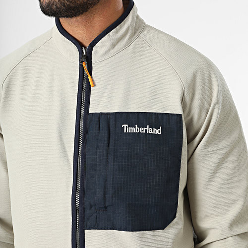 Veste Zippée A5XV7 Beige Bleu Marine