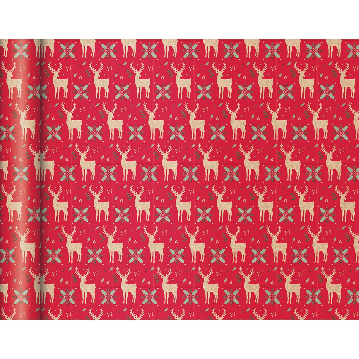 Papier cadeau Kraft Brut 5M Clairefontaine 70g Rennes Rouges