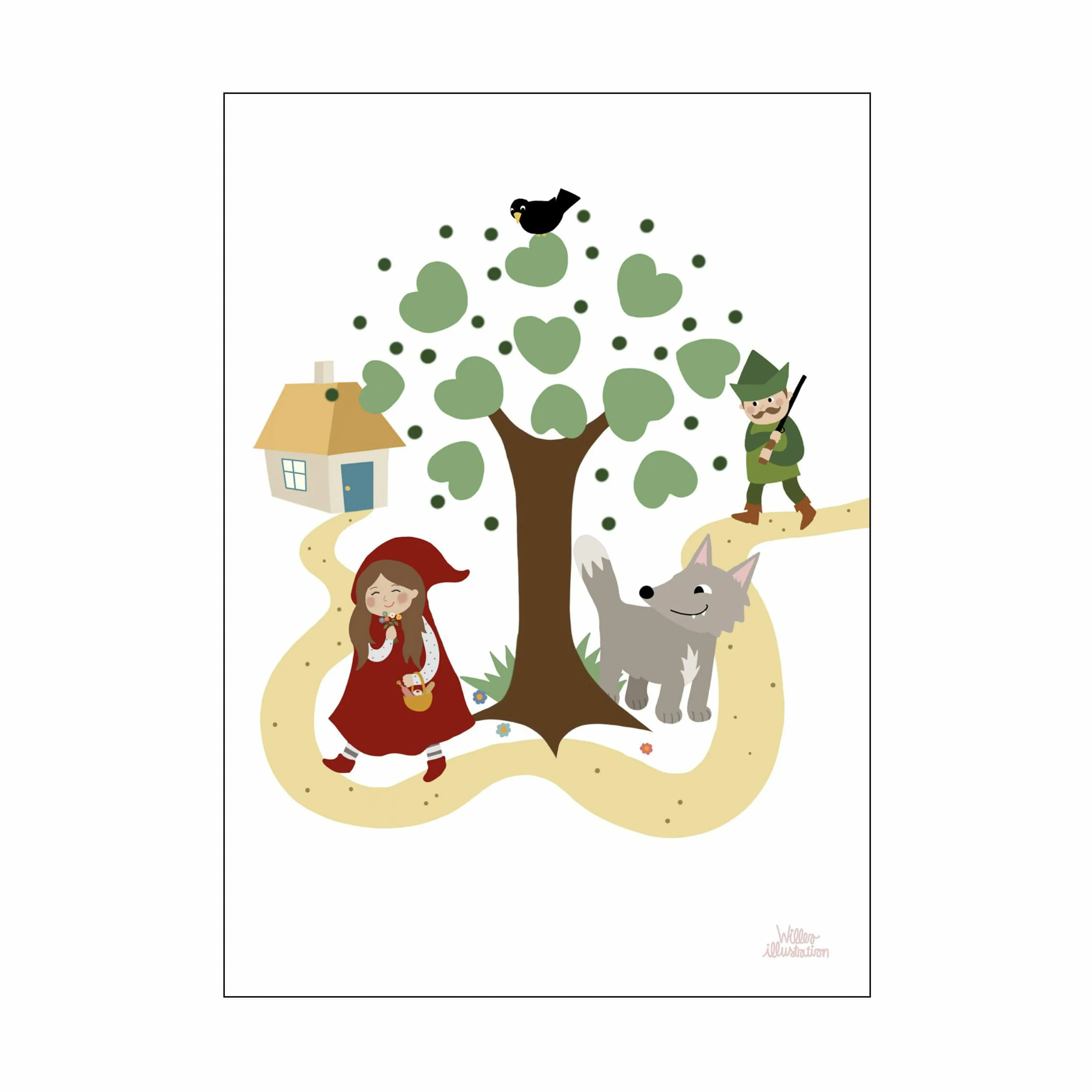 Poster&Frame Plakat - Rødhætte og ulven