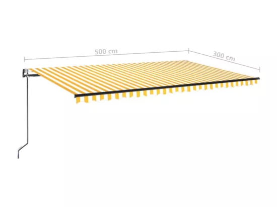 Auvent rétractable automatique 500x300 cm Jaune et blanc