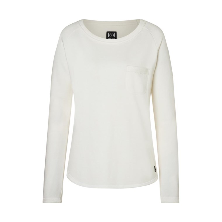 Super.natural Knit Crew Pullover Women Fresh White
