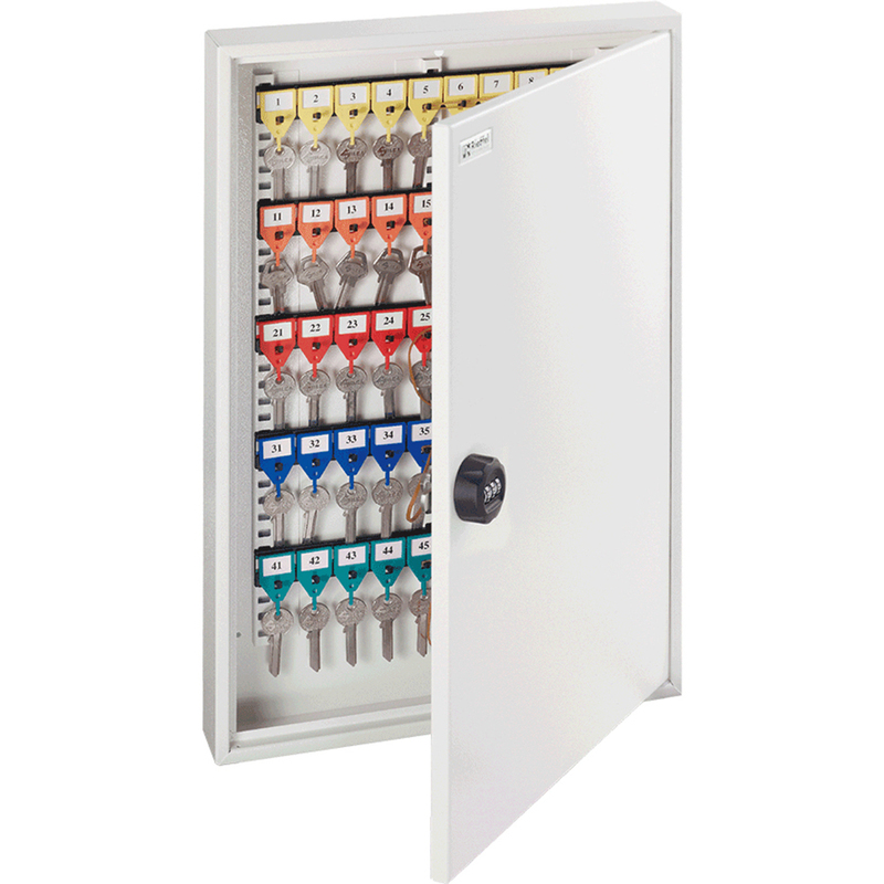 Rieffel Schlüsselkasten KyStor KR-21, 100 Haken, 38 x 14 x 55 cm, weiss