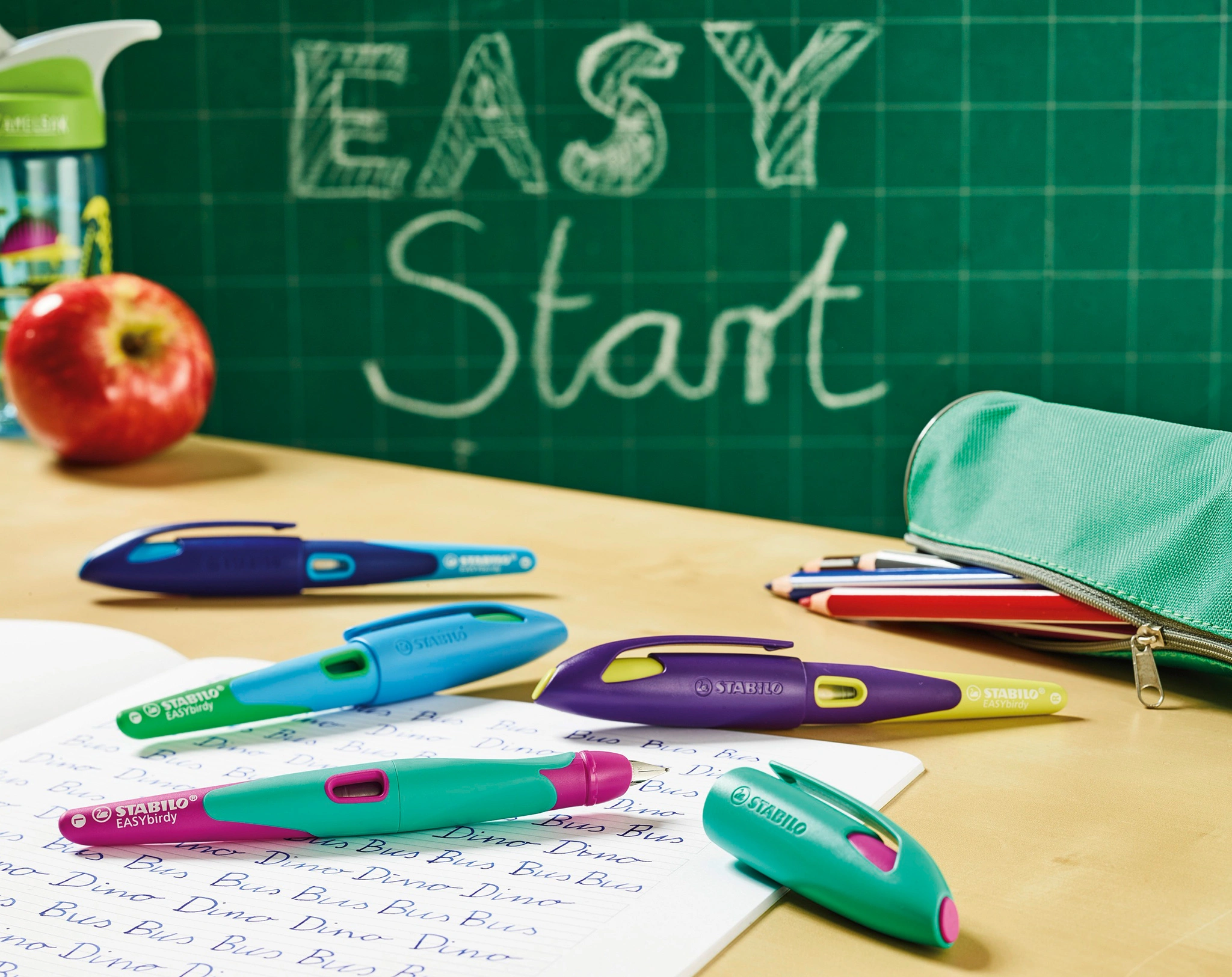 Schulfüller STABILO® EASYbirdy Feder A für Rechtshänder in mitternachtsblau/azur