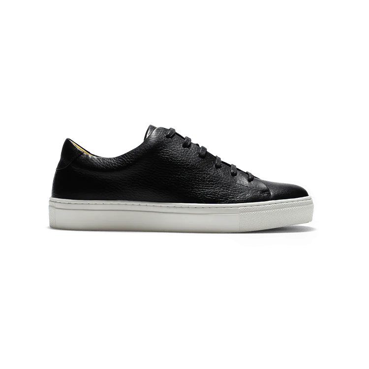 Kooper-Sneakers / Basket en cuir grainé noir