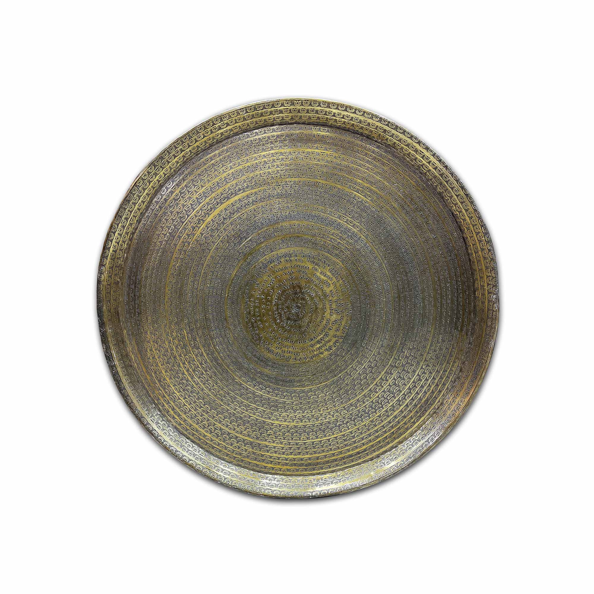 Metalltablett 'Nila', in Antik-Messing-Finish, Ø 90 cm, H 4 cm zu 98,00