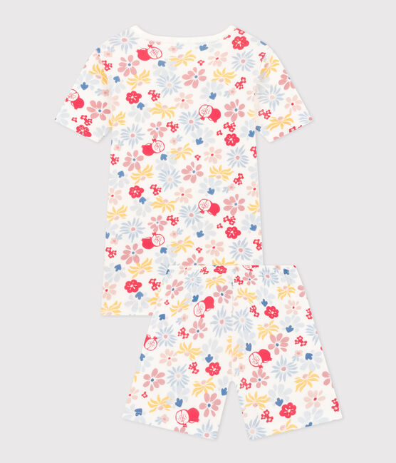 Pyjama short ajusté en coton imprimé fleurs enfant