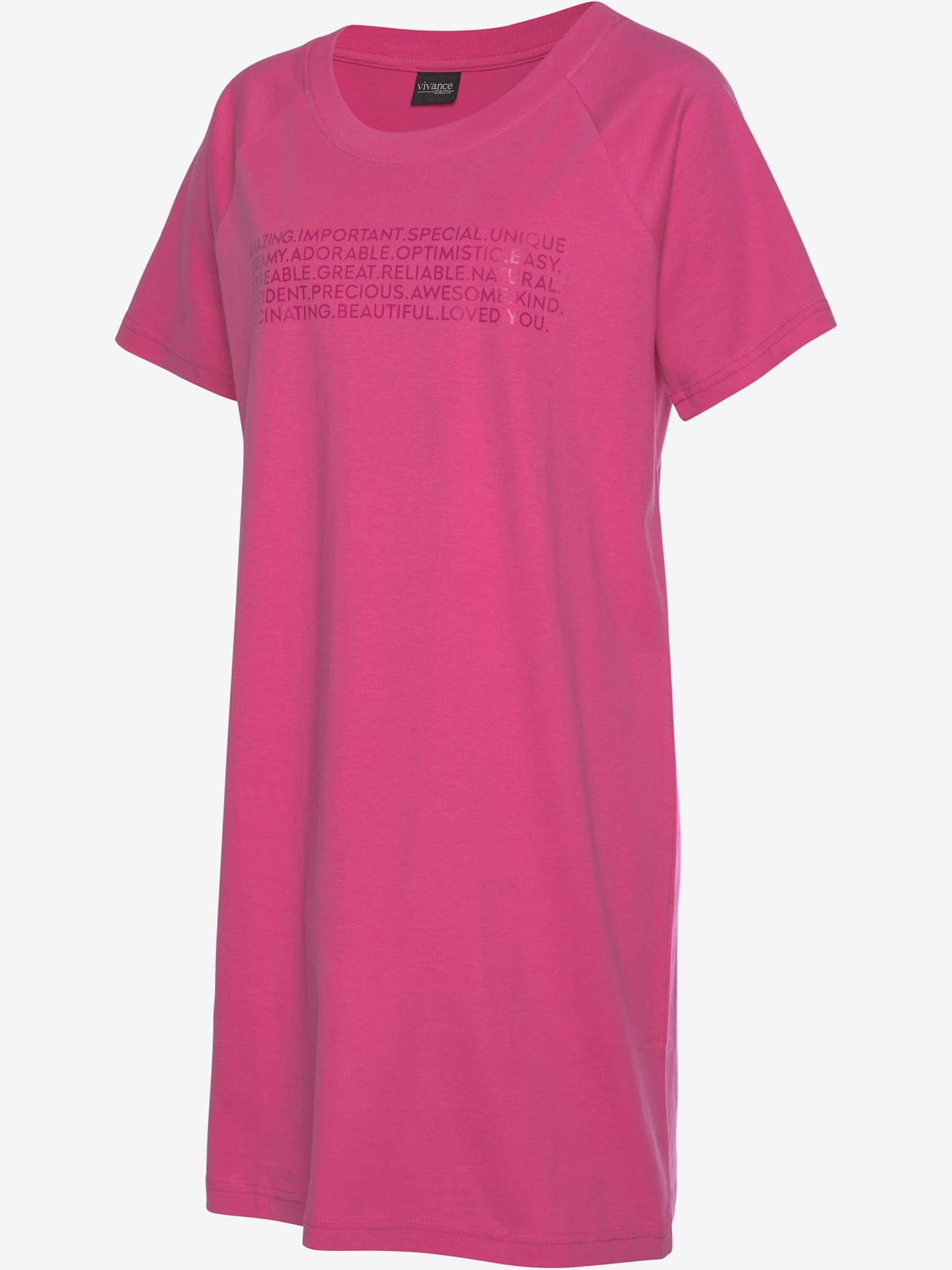T-shirt de nuit chemise de nuit courte avec imprimé texte devant