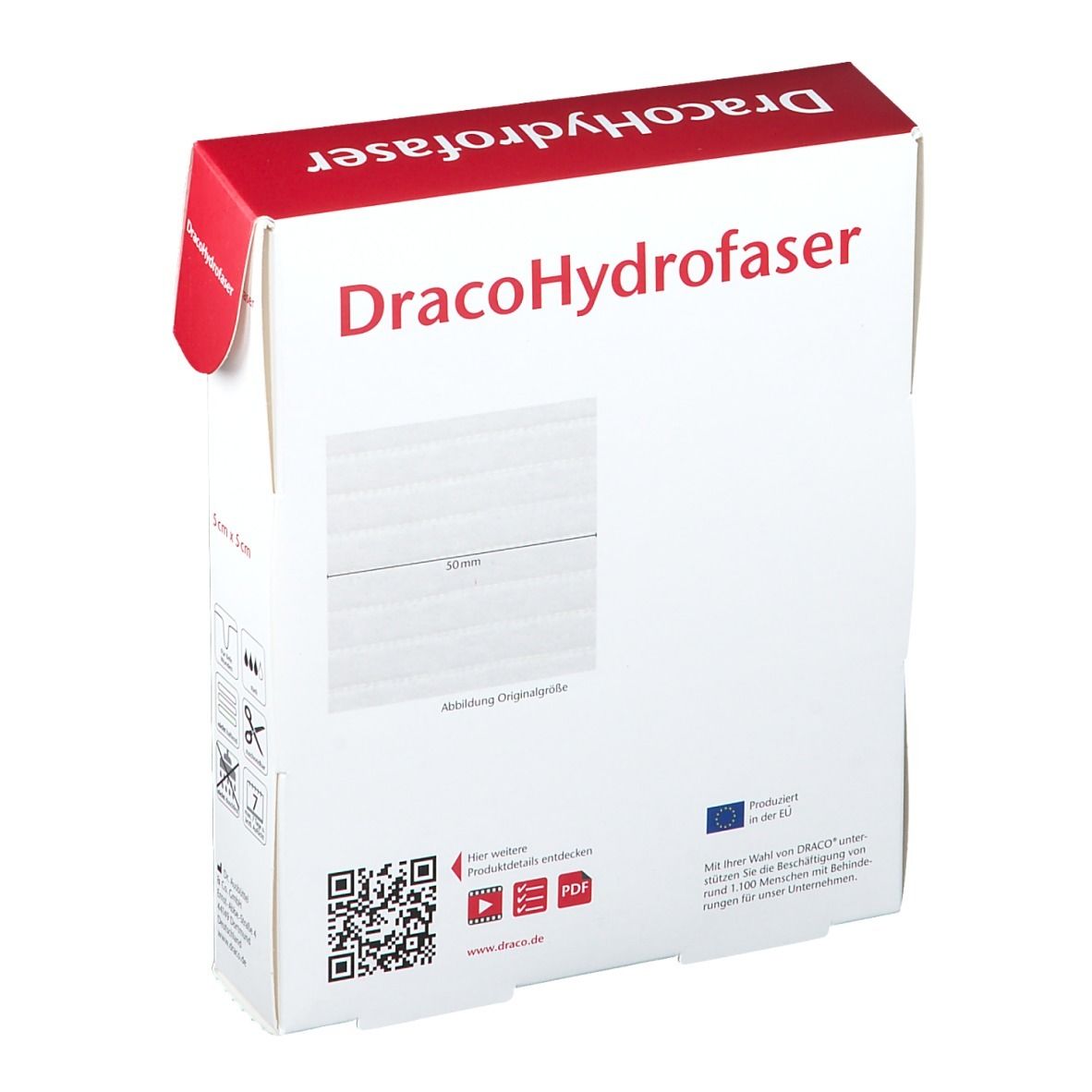 DracoHydrofaser Gelbildender Faserverband 5 x 5cm