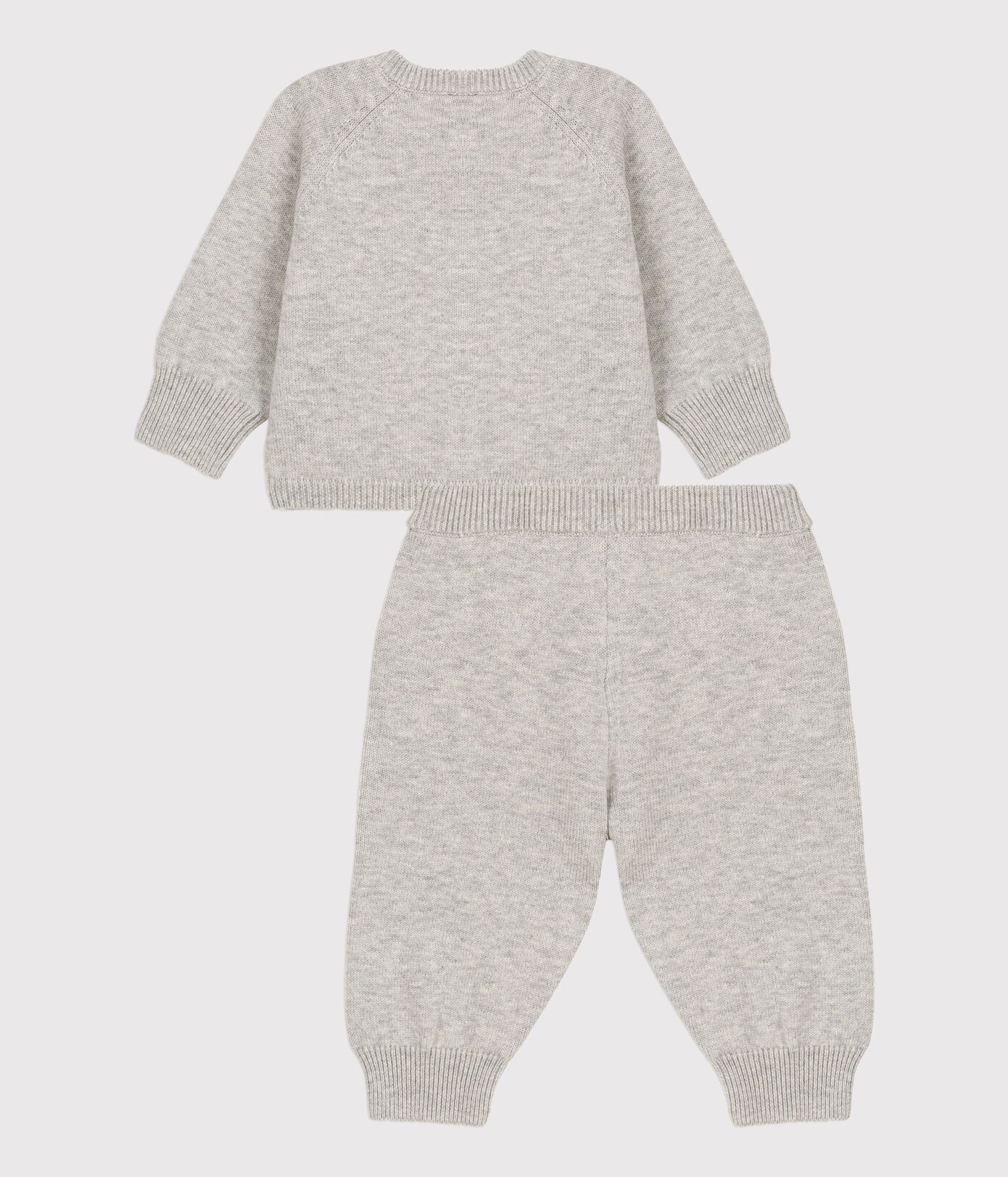 Ensemble 2 pièces bébé en tricot laine et coton