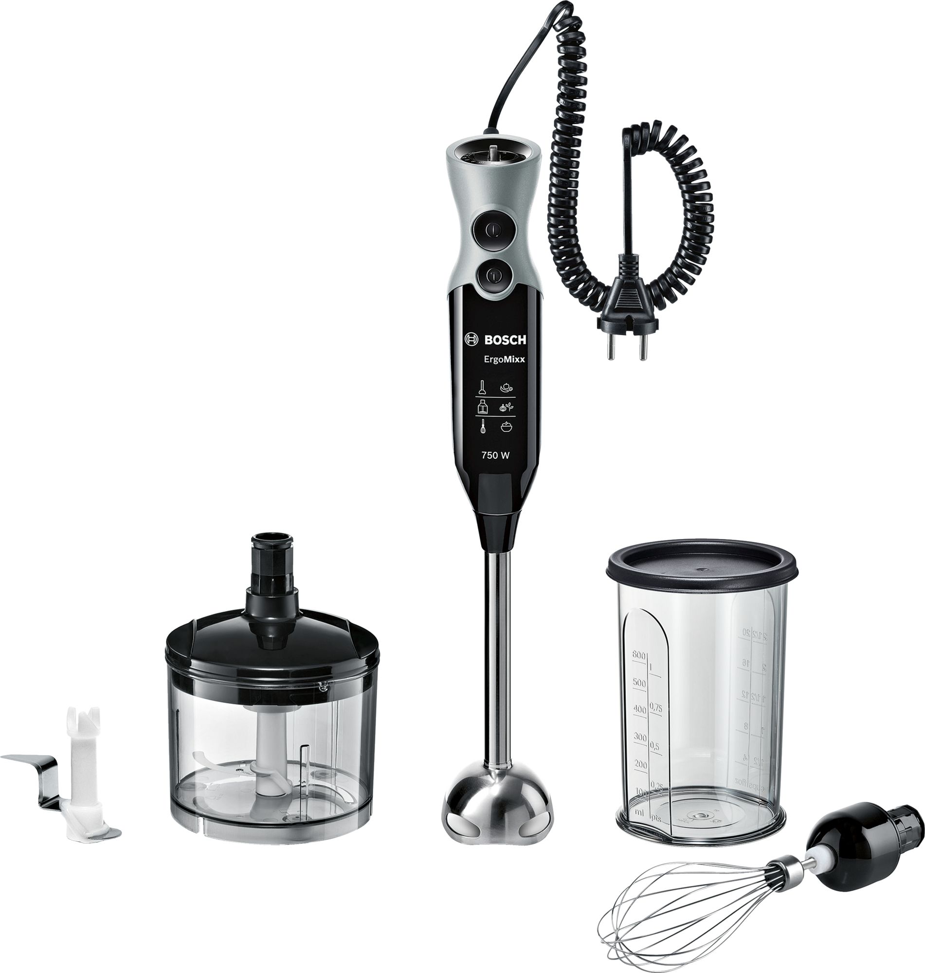 Batedeira de mão ErgoMixx 750W, preta, MSM67170