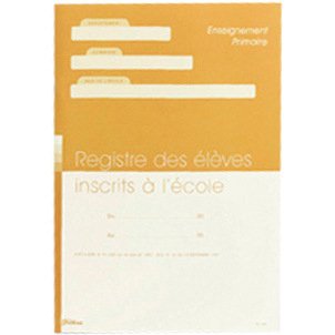 Registre élèves inscrits éditions fuzeau 325 élèves a4 210x297mm