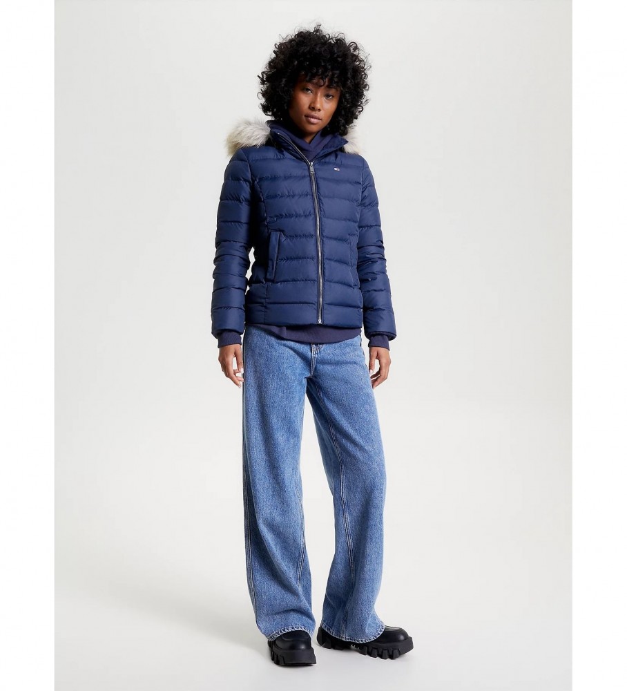 Jaqueta Tommy Jeans Essential Slim Fit com Capuz, Azul Marinho