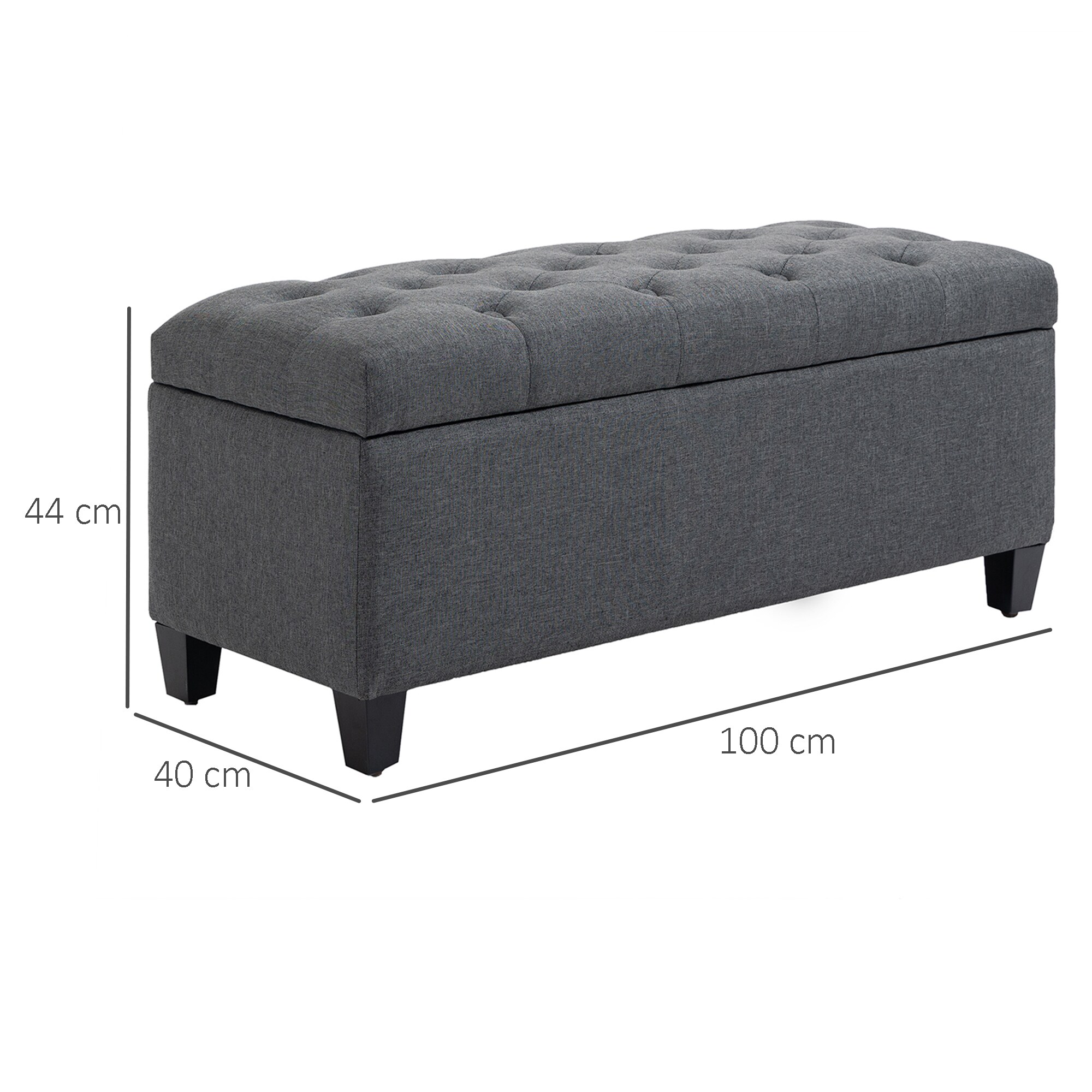 HOMCOM Sitzbank mit Stauraum 100B x 40T x 44H cm