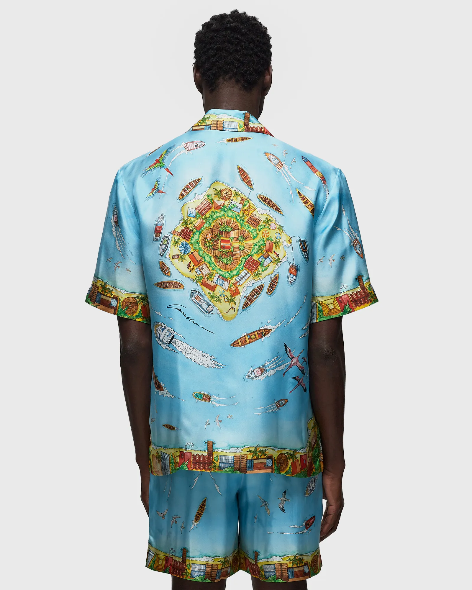 Casablanca UNISEX CUBAN COLLAR SHORT SLEEVE SHIRT