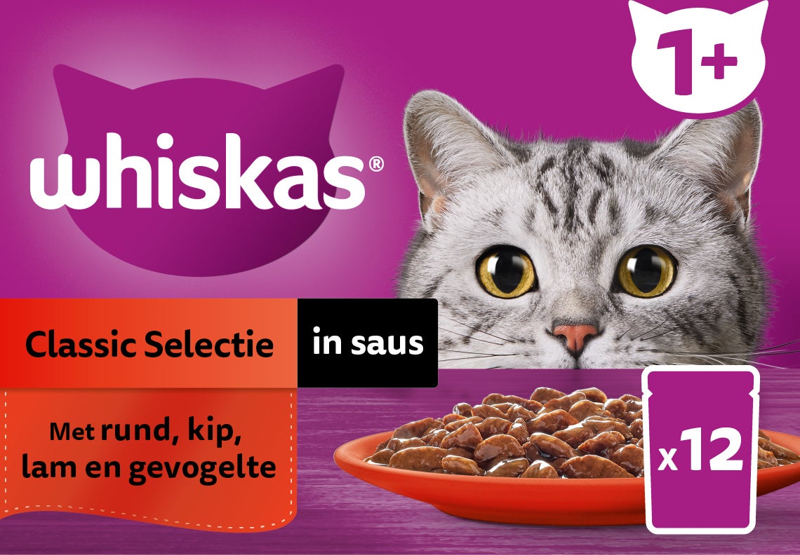 Whiskas kattenvoer in saus Classic Selectie adult 85 g 12 stuks