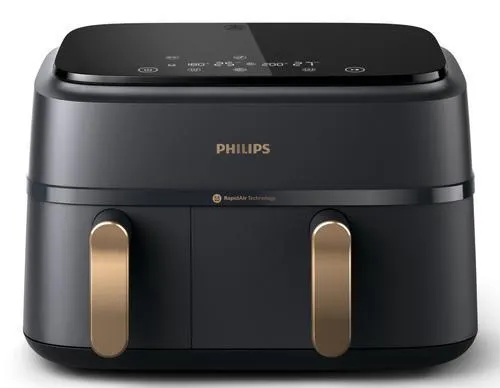 Philips Series 3000 NA352 - Varmluftsrister - 9 liter - 2.75 kW - trækulsgrå/kobber
