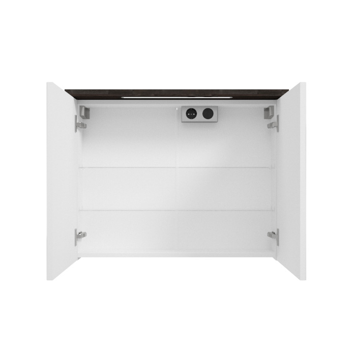 Fontana Grado spiegelkast met verlichting 80cm 2 deuren kasteel bruin
