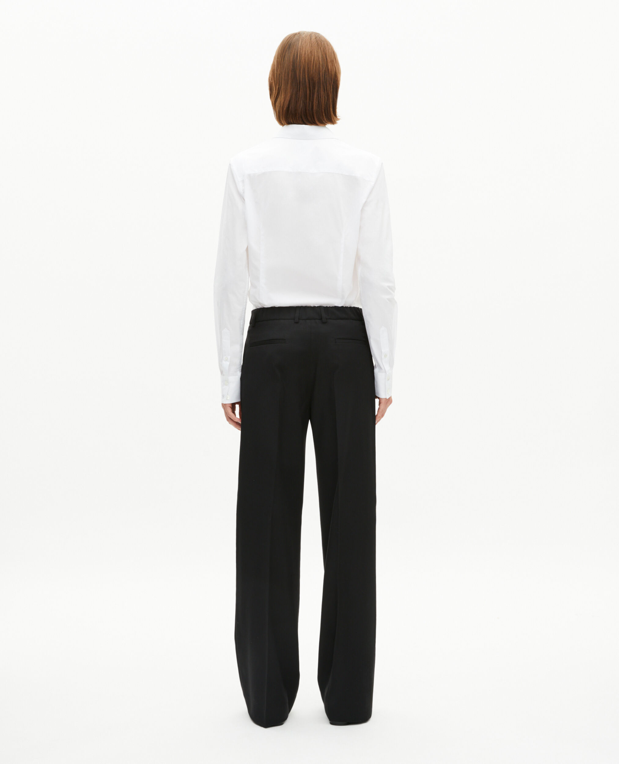 Pantalon large en laine noir