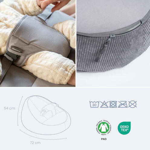 Doomoo transat pouf évolutif Seat'n Grow - Grey - BABYMOOV
