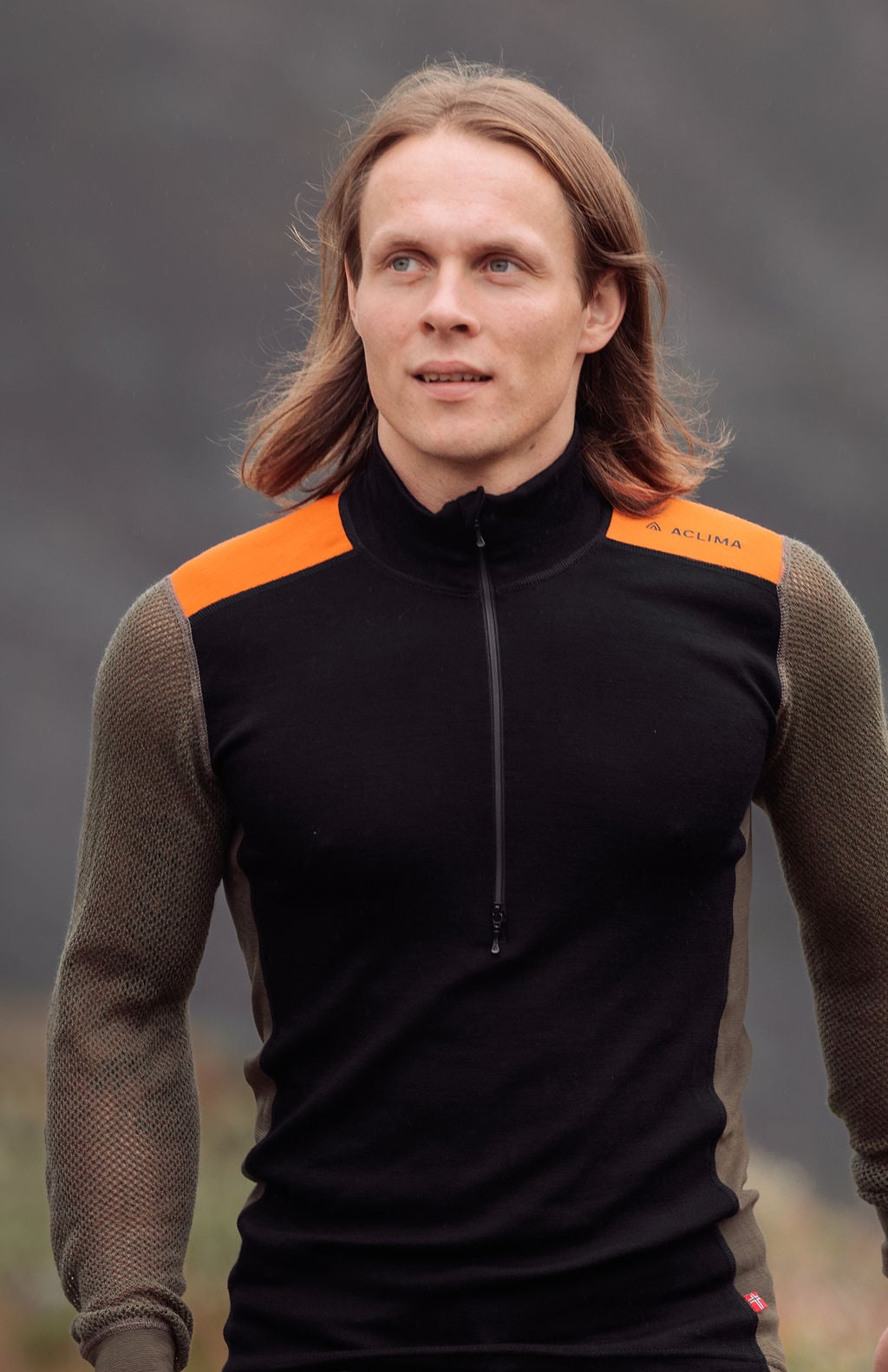Aclima WoolNet Hybrid Mock Neck M's<br>Svært pustende og isolerende!