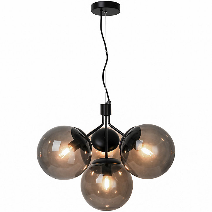 Suspension Ivona 4 lumières E27 28W IP20 41,5 x 54,2 cm noir